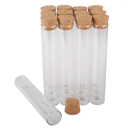 Storage Bottles 10pcs Diameter 22mm Test Tubes With Cork Stopper 5-10-20-25-30ml Glass Terrarium Jars Vials DIY Wedding Crafts Favors