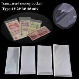 Bags 100 pcs Money Bag Storage Protect Banknotes Transparent Sleeves Stamp Collection Bag 4 Types