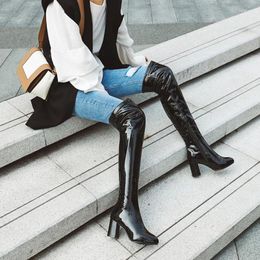 Boots BLXQPYT 2024 Shoes Women Black Over The Knee Sexy Female Autumn Winter Lady Thigh High Big Size 34-48 8756