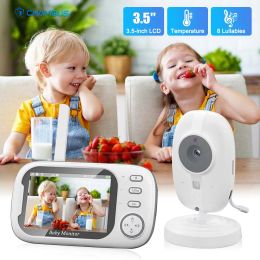 Monitors 1080P HD Baby Monitor With Camera 3.5 inch LCD Babysitter Crying Detect Twoway Audio With Temperature Monitor Nanny Baby Camera