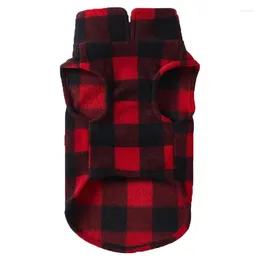 Dog Apparel Winter Coat Soft Warm Polar Fleece Plaid Vest For Dogs Cold Weather Sleeveless Clothes Small Medium And Large