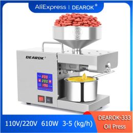 Pressers DEAROK333 Household Oil Press 610W Small Intelligent Stainless Steel Oil Press Oil Press Machine 220V/110V