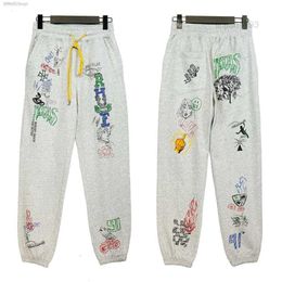 Brand Mens Pants Version Correct 2022 Early Autumn Fashion Rhudes Principal Hand Painted Graffiti Streetwear High Street Casual Trousers Le