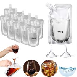 Bags 30Sets 100ml500ml Travel Storage Bag Spout Pouches Sealed Juice Storage Beverage Ice Cold Drink Dose Calories Control Bag