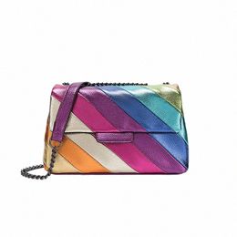 new Fi Design Eagle Head Summer Mini Women Handbag Jointing Colourful Designer Rainbow Bag Patchwork Shoulder Bag 19 98jc#