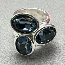 Rings 2023 UNode50 European and American Fashion Exquisite Blue Gemstone Women's Ring Romantic Holiday Jewellery Gift Bag with