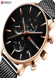 Mens Watches CURREN Fashion Quartz Wristwatch for Men Classic Chronograph Clock Casual Sport Watch Waterproof Relogio Homem198p9922216