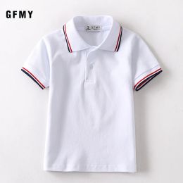 Polos Kids Boys Lapel Short Sleeved White TShirt Tops Boys Summer Cotton Children's Polo Shirt Clothing for Boys blouses et chemises