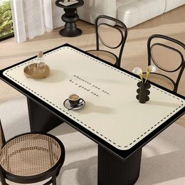 Premium Dining Table Cloth Leather Mat Wash Free Oil Resistant Waterproof and Scald Tabletop Light Luxury Tea