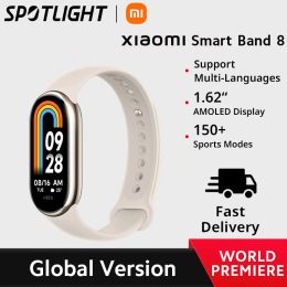 Orologi xiaomi mi banda 8 braccialetto ossigeno sangue 1,62 "Tracker fitness per display AMOLE 16 GIORNI BATTERE MIBAND SMART SMART BLAND