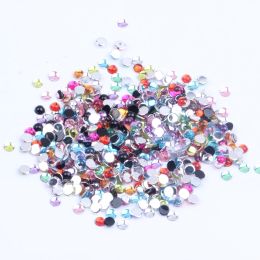 Bags 3mm 10000pcs Half Round Beads Facets Many Colours Flatback Glue On Acrylic Rhinestones DIY Craft Backpack Garment Accessories