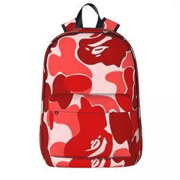 Backpack Red Hypebeast Luxury Stylish Camouflage Children School Bag Laptop Rucksack Travel Large Capacity Bookbag