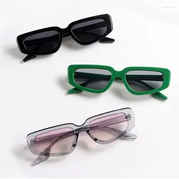 Sunglasses Small Women Men Trendy Vintage Brand Designer Hip Hop Square Green Outdoor Sun Glasses Female Eyewear UV400