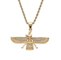 hip hop Zoroastrianism diamonds pendant necklaces for men women luxury Zoroastrian Parsee pendants Stainless steel gold silver nec7720223