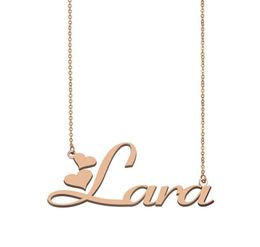 Lara name necklaces pendant Custom Personalised for women girls children friends Mothers Gifts 18k gold plated Stainless stee9717588