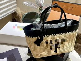 New straw basket Tote bag Delicate mini Tote bag temperament All-match shoulder bag 29*20