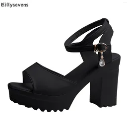 Dress Shoes Women's Sandals 2024 Thick Heel Fish Mouth Waterproof Platform Fashion Versatile High Heels Sexy Party Zapatos