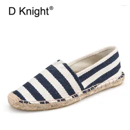 Casual Shoes 2024 Stripe Canvas Espadrilles For Women Fashion Slip-on Unisex Flat Plus Size 35-45