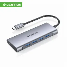 Hubs LENTION USB C Hub 5 In 1 with 4 USB 3.0 Type C Charging Adapter for MacBook Pro 13/15/16, New Mac Air, Surface,Docking Station