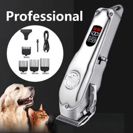 Clippers Professional Pet Trimmer Dog Hair Clipper Metal Rechargeable Cat Shaver Cutting Puppy Grooming Haircut Low Noice No hair stuck