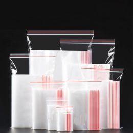 Bags 100 Pcs Small Zip Lock Plastic Transparent Bag Clear Jewelry Food Packing Reclosable Zippers Sealing Storage Pouch