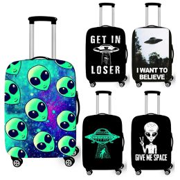 Accessories Funny Alien UFO L Want To Believe Print Luggage Cover Elastic Trolley Case Cover for Travel Antidust Suitcase Covers