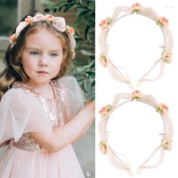 Hair Accessories Oaoleer Sweet Bride Pearls Flower Hairbands For Girls Cute Bridesmaid Headband Hoop Kids Headwear Wedding