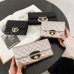 Money Clips 2022 Fashion Pu Leather Ladyes Long Short Cluth Wallet Women Y240422