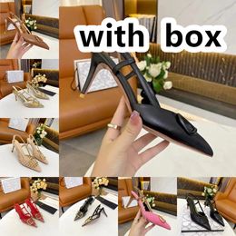 2024 Summer Designer Heel New Rivet High-heeled Shoes Dress shoes Women Nude Color patent leather mouth pointed toe sexy party 35-41 with box