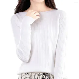 Women's T Shirts Female Sweaters Cashmere Wool Daily Jumper Knitted Long Sleeve O-Neck Slight Strech Slim Soft Autumn Winter