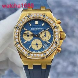 Mens AP Wrist Watch Royal Oak Series 26231ba Limited Edition18k Material Blue Dial with Date and Timing Function Mechanical Watch