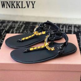 Sandals Women Roman Flat Clip Toe Solid Crystal Decorative Women's Summer Outdoor Vacation Leisure Beach Shoes 2024