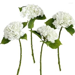 Decorative Flowers 4pcs Faux Hydrangeas Artificial Real Touch Latex Hydrangea For Bridal Wedding Bouquet Party Home Decor