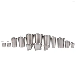 Cups Saucers Stainless Steel S Glass Drinking Vessel Unbreakable Metal Shooters For Whiskey Tequila Liquor Tumblers