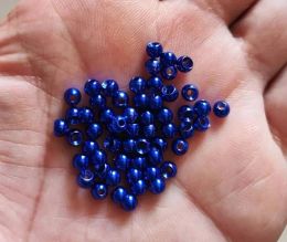 Accessories Deep Blue Color, 200 Brass Beads, Countersunk, Fly Tying, Fishing