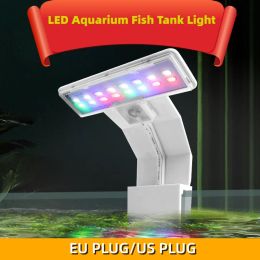 Aquariums Multicolor LED Light For Aquarium, Clipon Lamp, Aquatic Plants Grow Light, Waterproof, New Aquarium Fish Tank Light, EU/US Plug