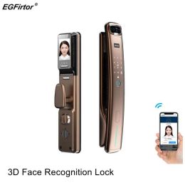 Control Wifi Smart Fingerprint 3D Facial Recognition Smart Door Lock Usmart Go APP Remote Control Password RFID Card Key Auto Unlock