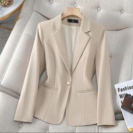 Women's Suits 2024 Spring Autumn Jacket Women Blazers Office Lady Long Sleeve Solid Single Button Coat Casual Female Outerwear Tops