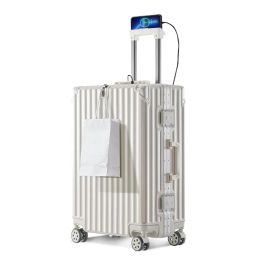 Luggage Suitcases Aluminium Frame Luggage Bag USB Charging Phone Stand Suitcase Carryon Large Capacity Travel Bag Password Trolley Case