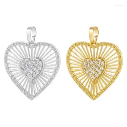 Charms ZHUKOU 18k Gold Plated With Cubic Zirconia Heart Girl Two Colours Ladies Diy Jewellery Pendant Can Be Wholesale:VD1481