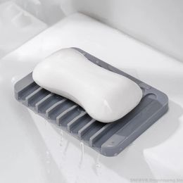 Dishes Silicone Soap Holder Soap Drain Dish Bathroom Guided Drain Soap Box Portable Sponge Trays Soap Container Kitchen Storage Rack