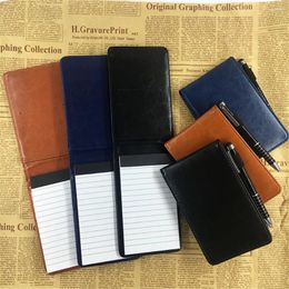 Multifunctional PU Leather Small Notebook A7 Calendar Mini Pen Business Office Work Laptop