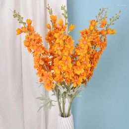 Decorative Flowers 2 Forks Artificial Plants For Home Decor Christmas Wreath Household Products Silk Delphinium Hyacinth