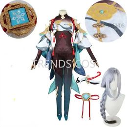 Anime Costumes Cosplay Life Shenhe Cosplay Come Complete Anime RPG Shen He Come Set Y240422