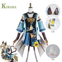 ANIME FRECHES GAME GENSHIN IMPACTO Kirara Cosplay Come Wig Cat Ears Tail Shoes Acessórios de Anime Full Set Anime Come for Women XXXL Y240422