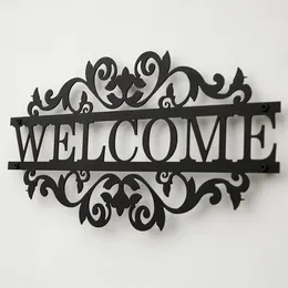 Decorative Figurines Metal Decoration Welcome Signs Front Porch House Address Art