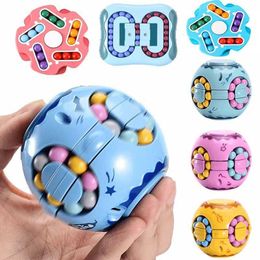 Decompression Toy Rotating Bean Smart Finger Cube Childrens Finger Gyroscope Anti Pressure Cube Learning Education Magic Disc Toy Children T240422