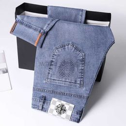 Jeans jeans jeans jeans jeans blu maschile con vestibilità slim e piccoli piedi elastico casual e versatile primavera e estate pantaloni da uomo