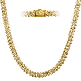 Fashion Gold Jewellery Necklace Iced Out Moissanite Diamond Gold Plated Cuban Chain Necklace