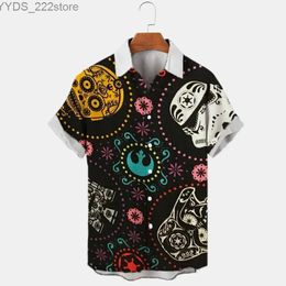 Men's Casual Shirts 2023 Summer New Haian Mens Fashion 3D Print Beach Retro Short sleeved Top Extra Large Loose Shirt yq240422